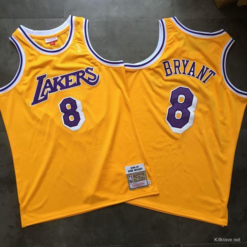 Men's Kobe Bryant Yellow Retro Classic Team Jersey