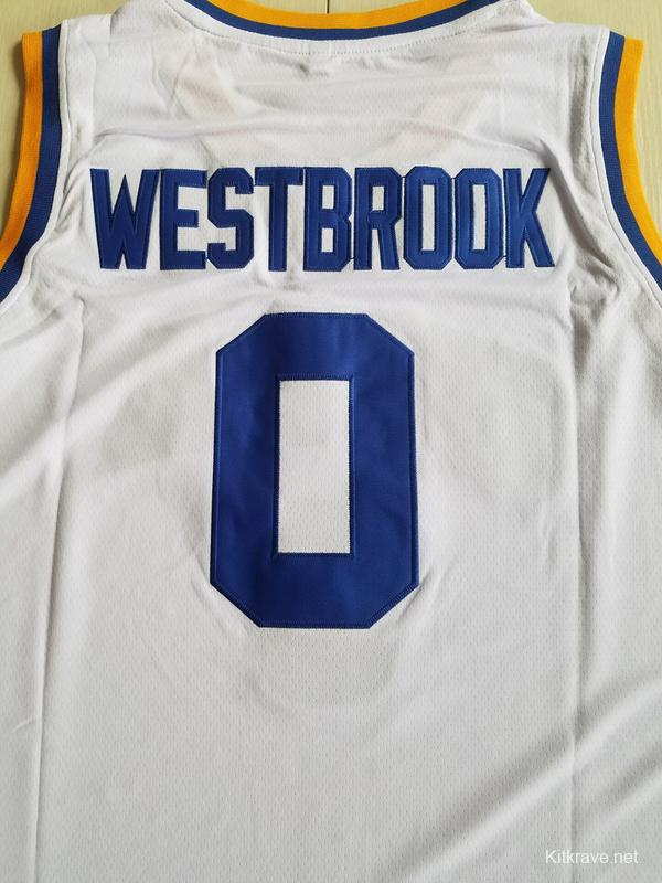 Russell Westbrook 0 UCLA College White Basketball Jersey