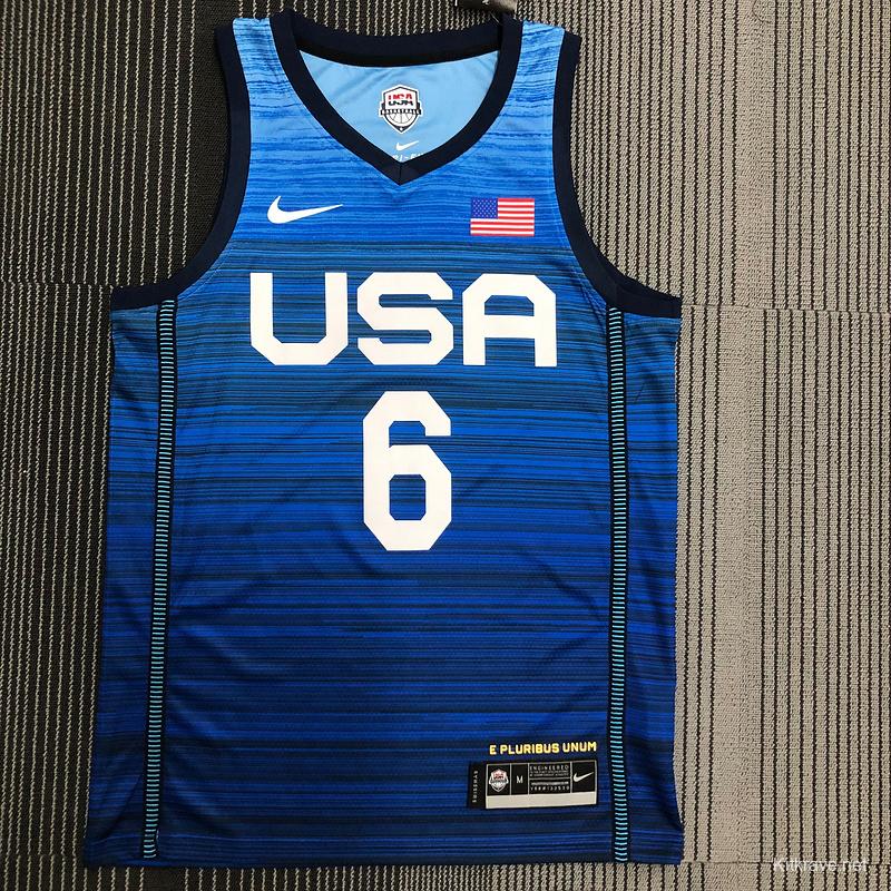 Thai Version Men's Damian Lillard Navy USA Basketball Player Jersey