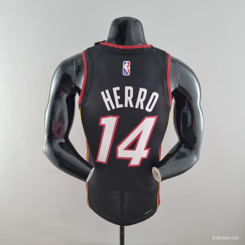 75th Anniversary Miami Heat HERRO#14 Black NBA Jersey