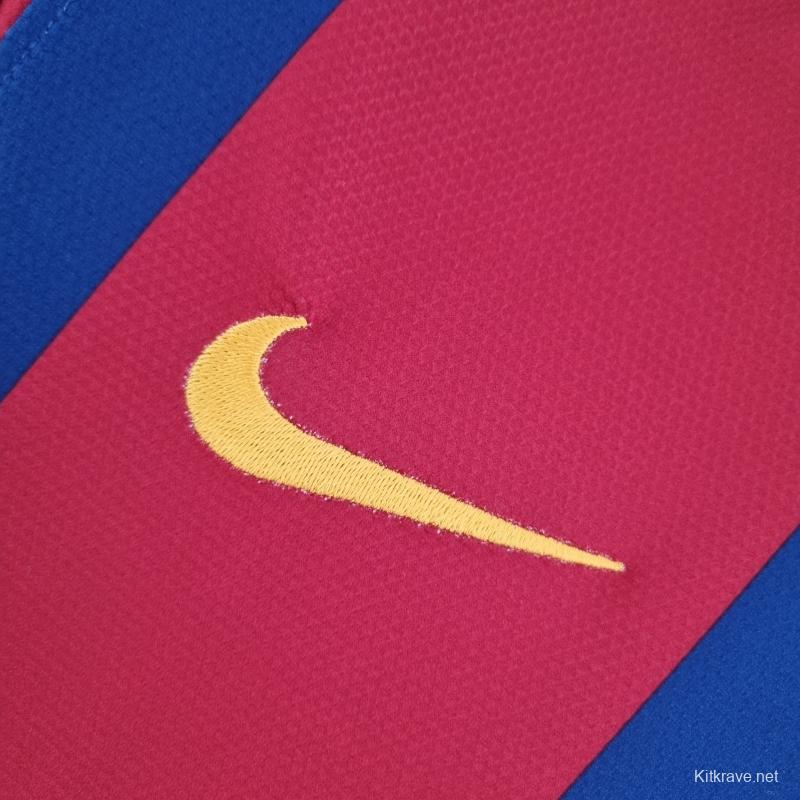 Retro 10/11 Barcelona Long Sleeve Home Soccer Jersey