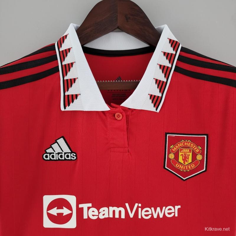 22/23 Women Manchester United Home  Soccer Jersey