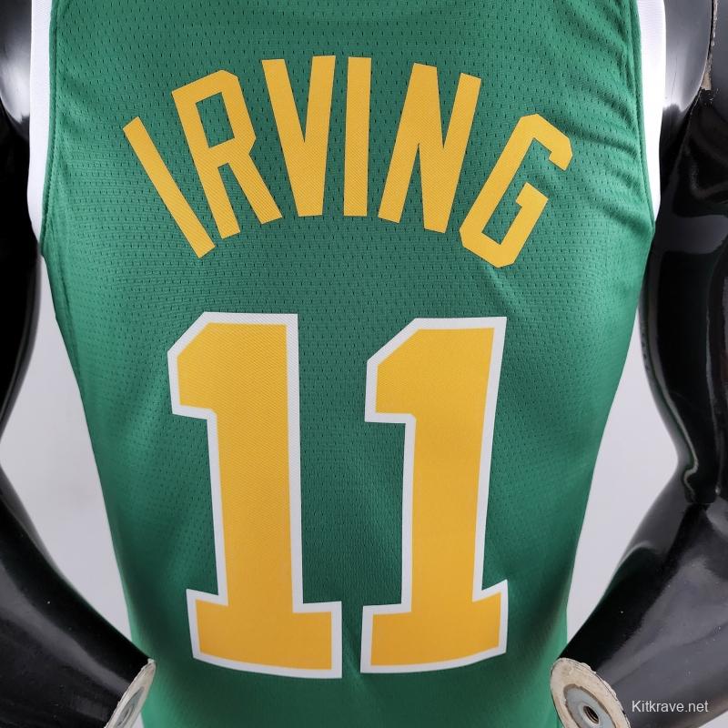 Boston Celtics IRVING#11 Green Gold NBA Jersey