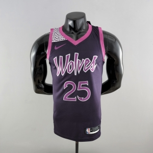 Minnesota Timberwolves ROSE#25 Black And Purple NBA Jersey