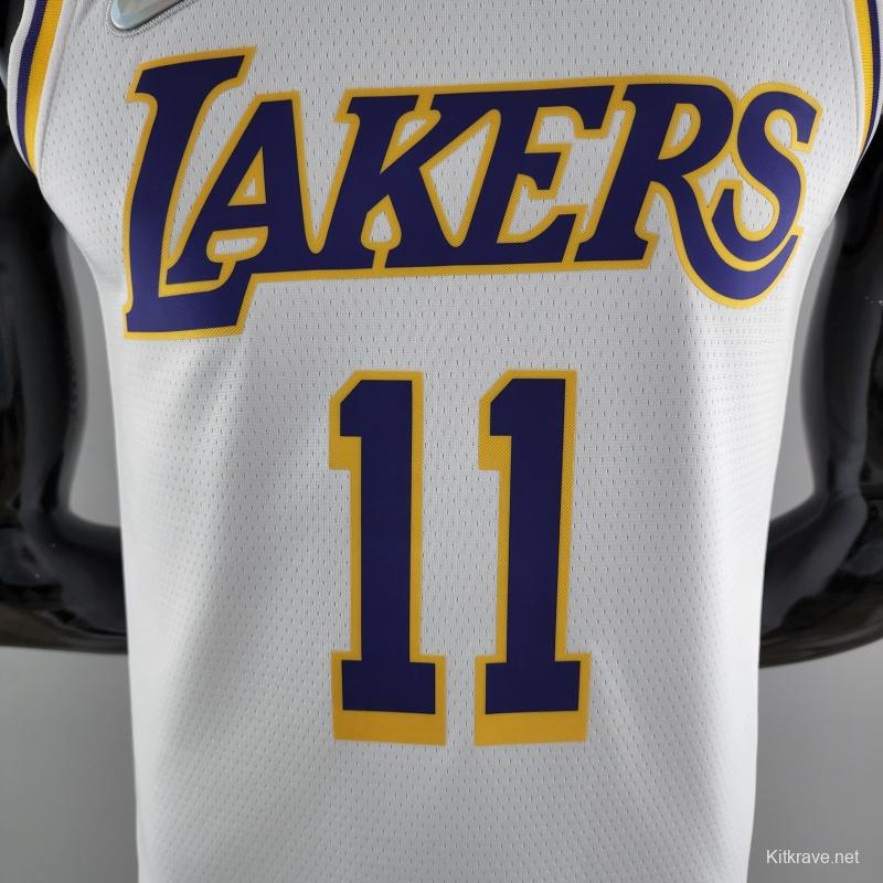 75th Anniversary IRVING #11 Los Angeles Lakers White NBA Jersey