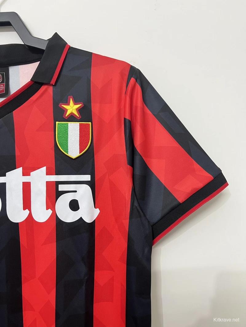 Retro 93/94 AC Milan Home Soccer Jersey