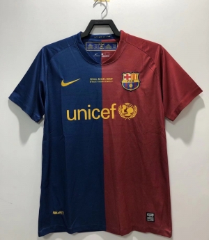 Retro 08/09 Barcelona Home Champions Version Soccer Jersey