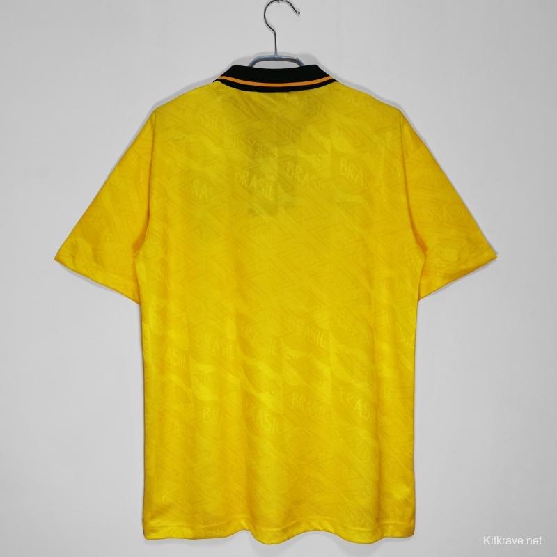 Retro 1991/93 Brazil Home Soccer Jersey