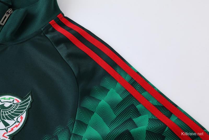 2022 Mexico Dark Green Full Zipper Tracksuit