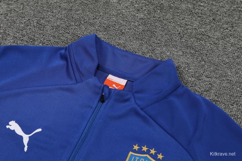 2022 Italy Blue Half Zipper Tracksuit