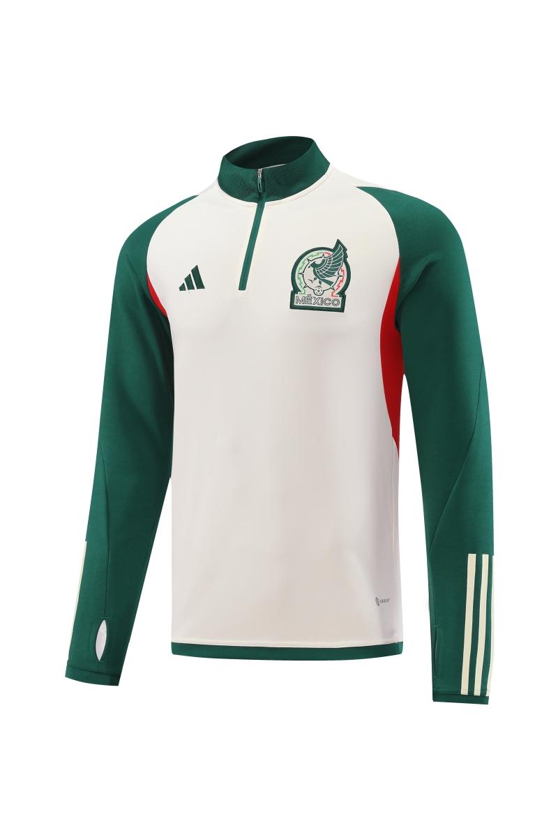 2022 Mexico White/Green Full Zipper Tracksuit