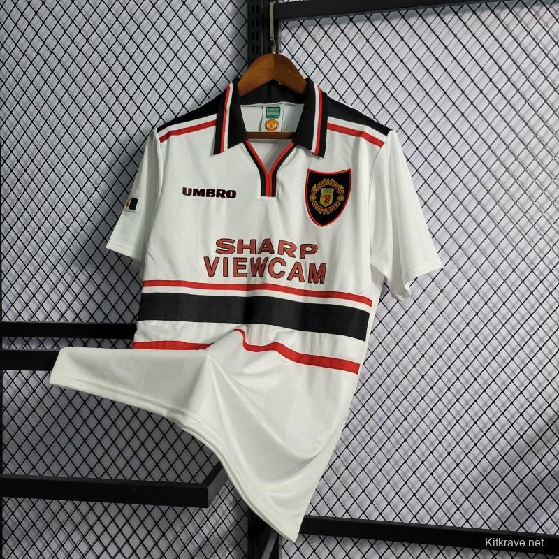 Retro 97-99 Manchester United White Jersey