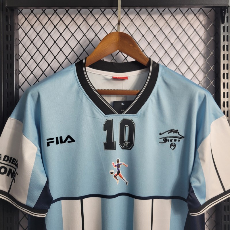 Retro 2001 Argentina MARADONA #10 Commemorative Edition Jersey