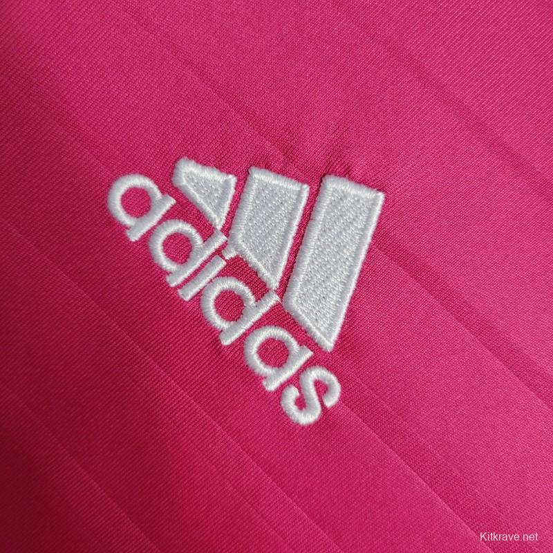 Retro 14-15 Long Sleeve Real Madrid Away Pink Jersey