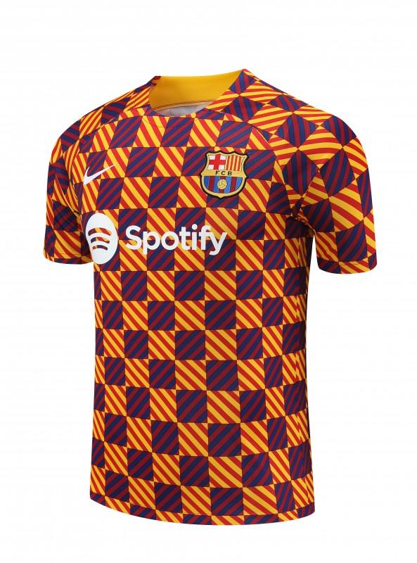 23-24 Barcelona Special Orange Grid Short Sleeve+Shorts