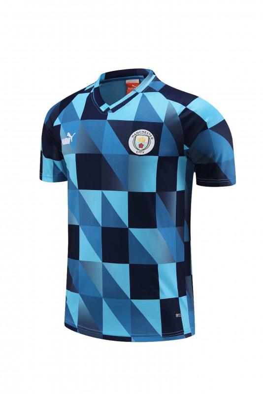 23 24 Manchester City Black Blue Short Sleeve+Shorts