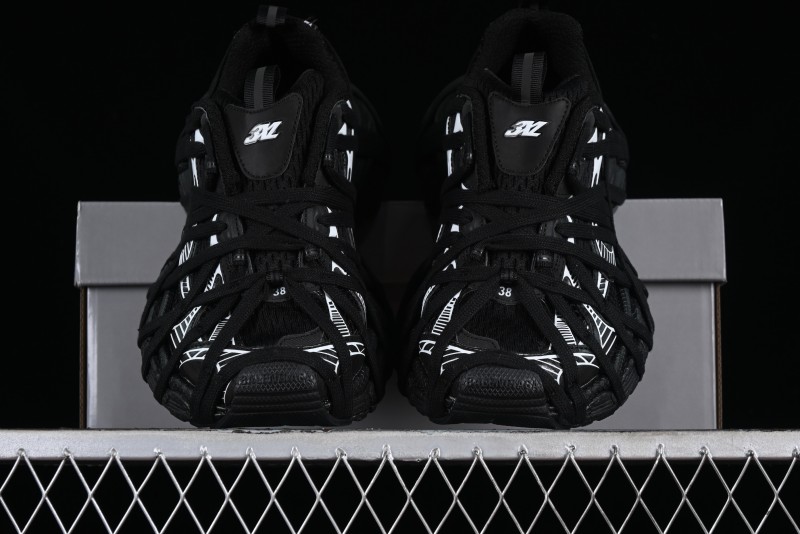 Balenciaga Phantom Sneaker 10th Generation Lace-Up Running Shoes with Transparent Heel Strap - W3XL11090