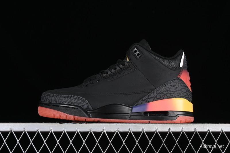 Nike Air Jordan 3 Retro "Rio" Collaboration Sneakers with Gradient Heel and J Balvin Logo - FN0344-001