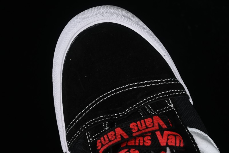 Vans Classics Knu Skool Patchwork Letter Lace-Up Chunky Tongue Platform Sneakers - VN0009QCBLK