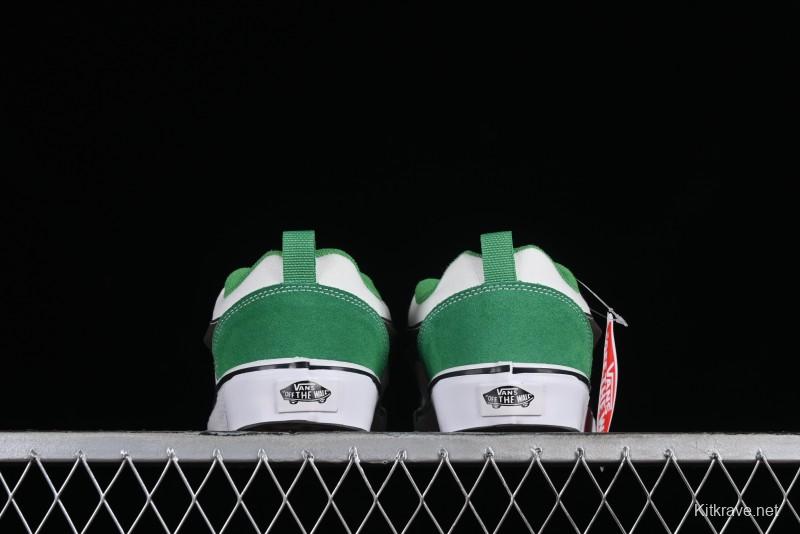 Vans Classics Knu Skool White Green Chunky Tongue Retro Sneakers - VN0009QCV0N
