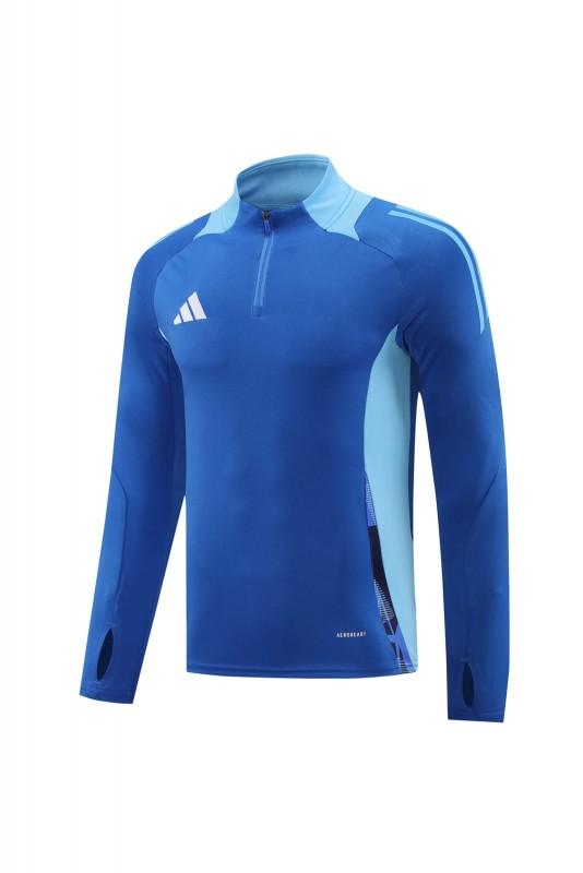 2024 Adidas Blue Half Zipper Jacket +Long Pants