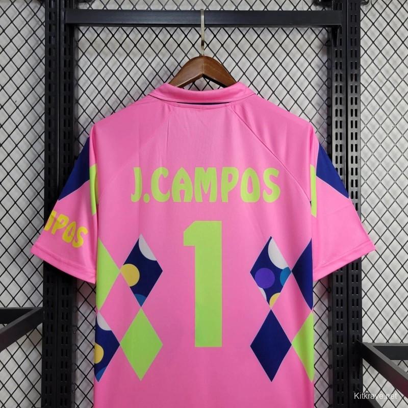 Retro 1992/93 Mexico Goalkeeper CAMPOS 1 Home Pink Jersey