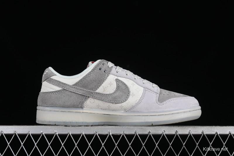 Nike SB Dunk Low LV Collaboration - Beige Grey Crystal Sole Night Light Anniversary High-End Custom Low-Top Casual Sneakers - CR8033-503