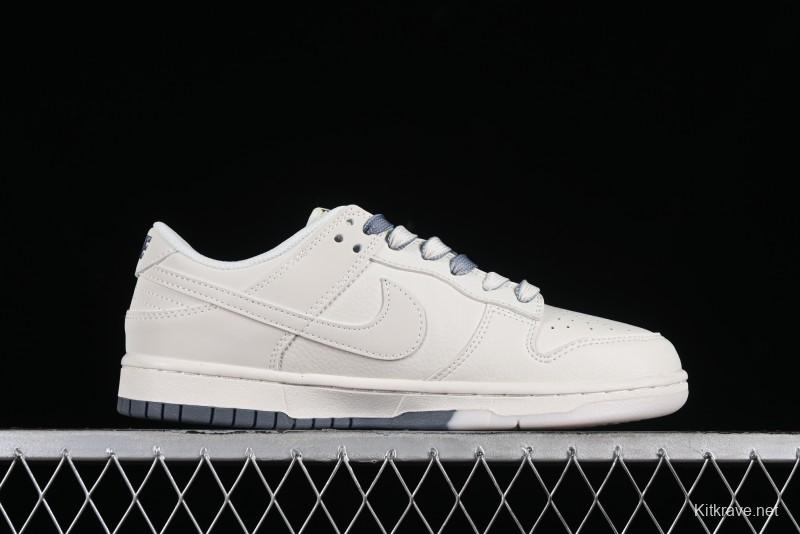 Supreme x Nike SB Dunk Low Anniversary Edition White Grey Customized Low-Top Casual Skate Shoes - BB8657-105
