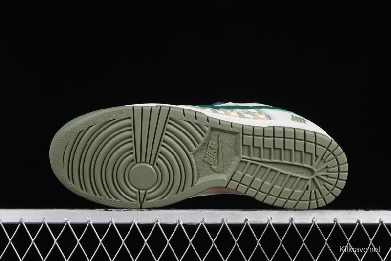 Nike SB Dunk Low UN Collaboration - White Green Swoosh Anniversary Custom Low-Top Casual Skate Shoes - DQ1098-359