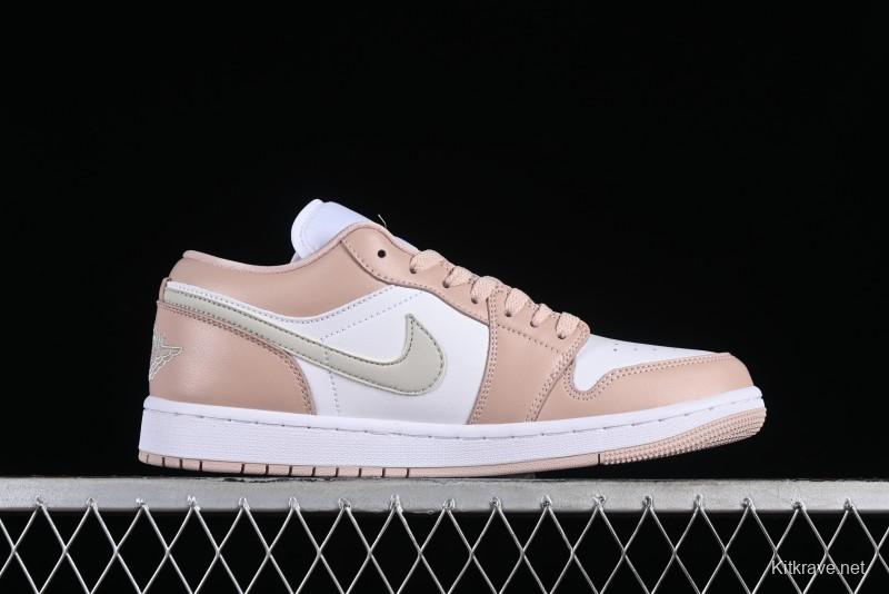 Nike Air Jordan 1 Low AJ1 White Pink Low-Top Casual Sneakers - DC0774-120