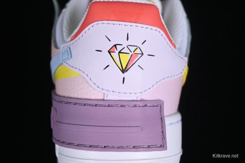 Nike Air Force 1 Shadow Lightweight Elevated Low-Top Versatile Sneakers - CW2630-141