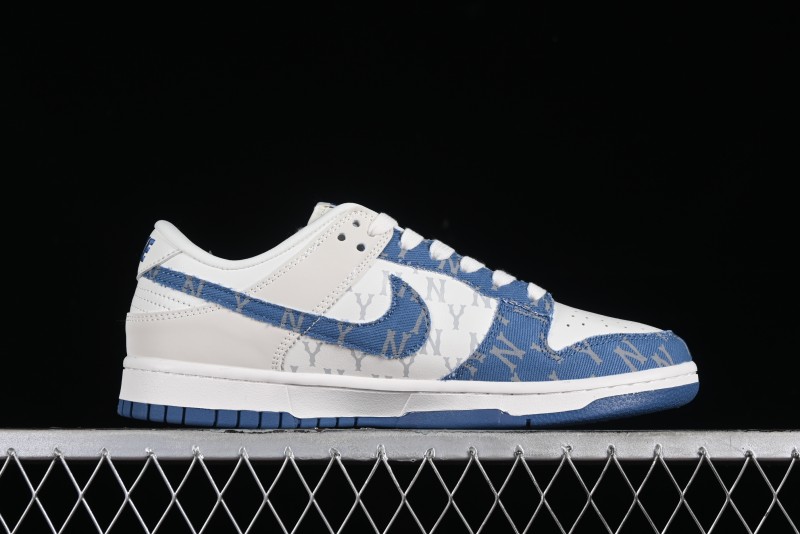 Nike SB Dunk Low MLB Collaboration - Blue Denim Anniversary Custom Low-Top Casual Sneakers - DQ1098-348