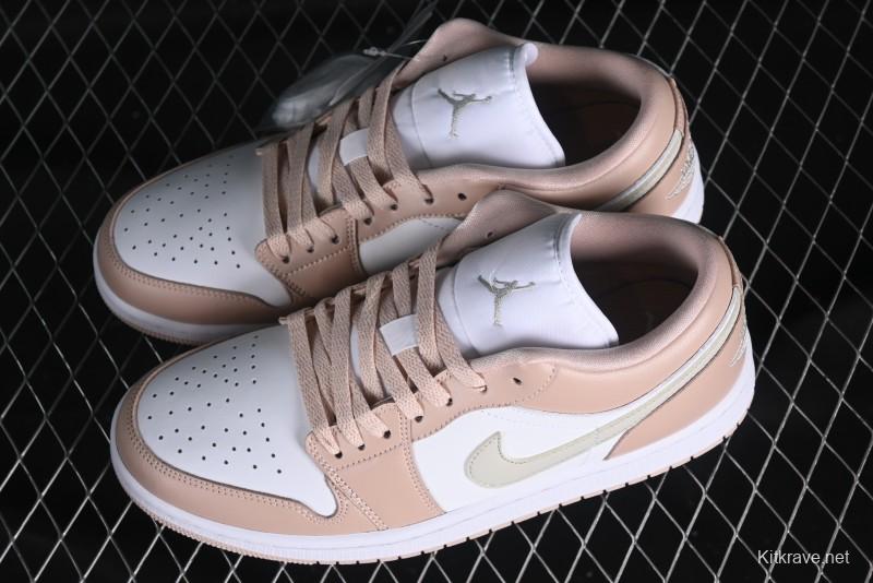 Nike Air Jordan 1 Low AJ1 White Pink Low-Top Casual Sneakers - DC0774-120