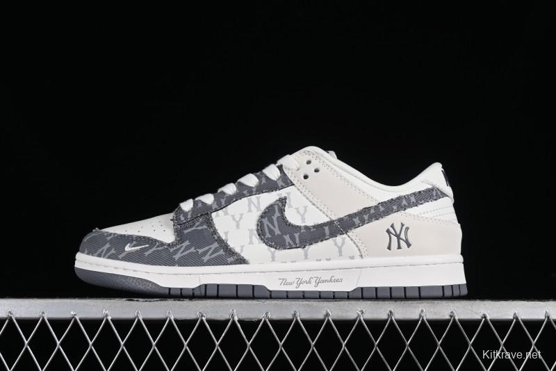 Nike SB Dunk Low MLB Collaboration - Grey Denim Anniversary Custom Low-Top Casual Skate Shoes - DQ1098-347