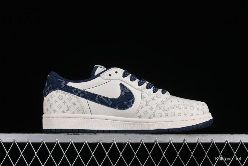 Nike Air Jordan 1 Low OG SP Travis Scott x Fragment Design Retro Sneakers with Reverse Swoosh - SJ2068-004