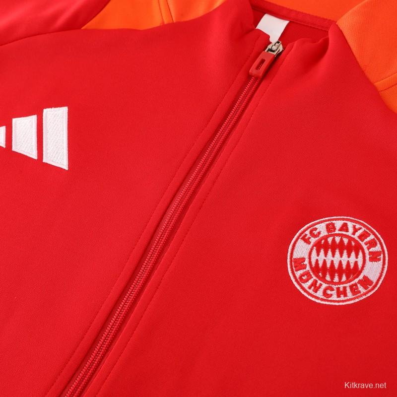 24/25 Bayern Munich Red Full Zipper Jacket +Long Pants