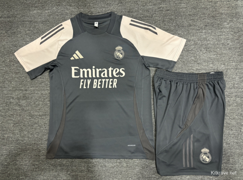 24/25 Kids Real Madrid Black/Pink Short Sleeve Jersey+Shorts