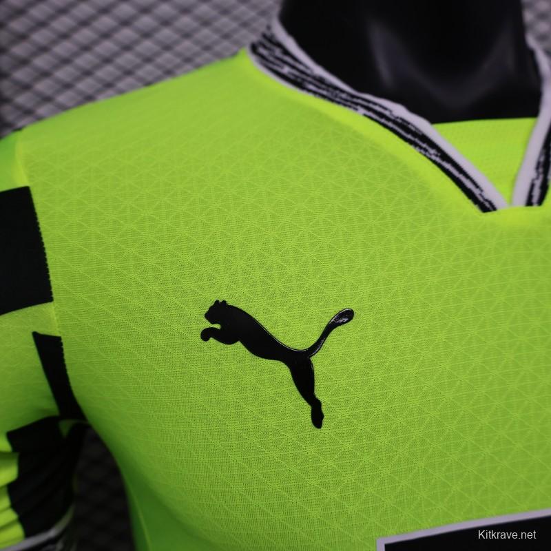 Player Version Borussia Dortmund 25/26 Neon Green Home Jersey with 1&1 Sponsor