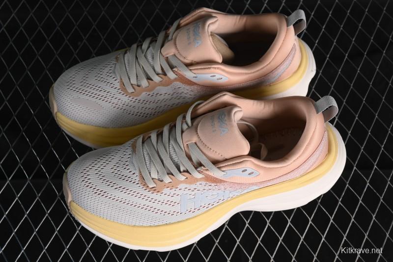 HOKA ONE ONE Bondi 8 Functional Cushioned Running Shoes with Soft EVA Midsole - 1123202 SSEG