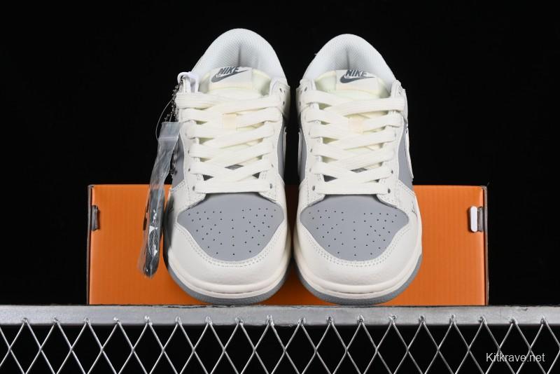 Nike SB Dunk Low LV Collaboration - Beige Silver Gray Anniversary High-End Custom Low-Top Casual Skate Shoes - BB8766-210