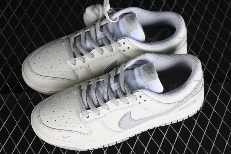 Nike SB Dunk Low UN Collaboration - Light Grey Swoosh Anniversary High-End Custom Low-Top Casual Skate Shoes - SF1588-135