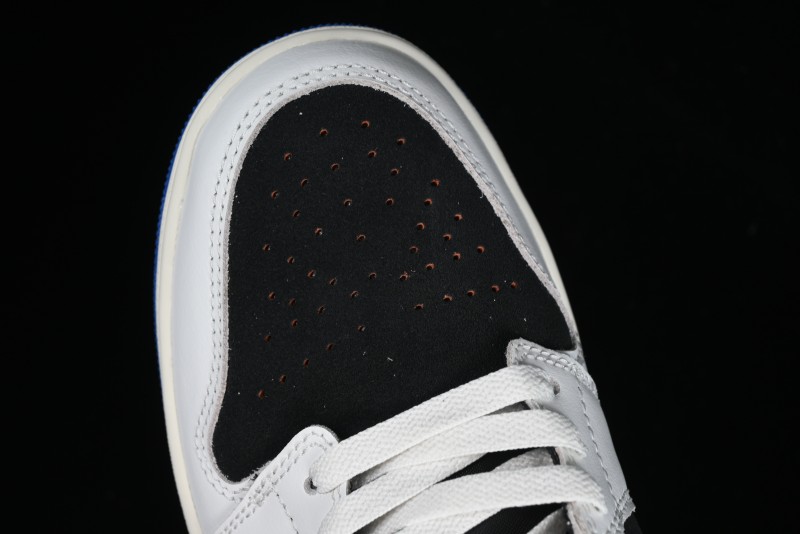 Nike Air Jordan 1 Low "Quai 54" Casual Sneakers in White Black Blue - HQ0764-001