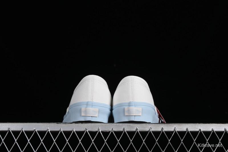 Vans Authentic White Blue Canvas Skate Shoes - VN0009PVEAK