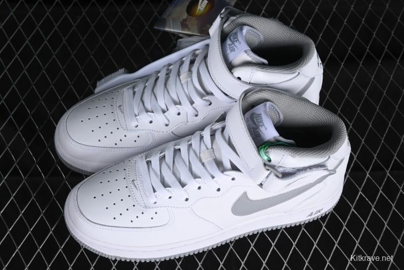 Nike Air Force 1 '07 Mid Casual Sneakers in White-Grey - DV0806-100
