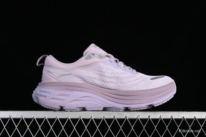 HOKA ONE ONE Bondi 8 Performance Cushion Running Shoes with Enhanced Support - 1127952 LMEL