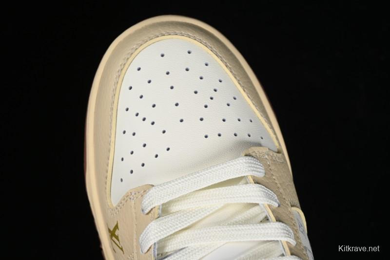 Nike SB Dunk Low LV Collaboration - Beige Green Anniversary High-End Custom Low-Top Casual Skate Shoes - LV6188-003