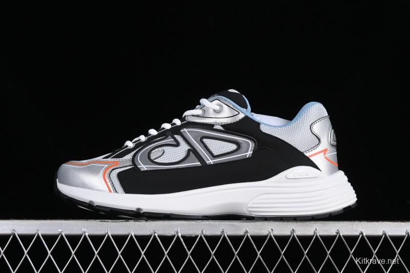 Dior B30 Sneakers with Reflective CD30 Logo and Lightweight Rubber Sole - CD30