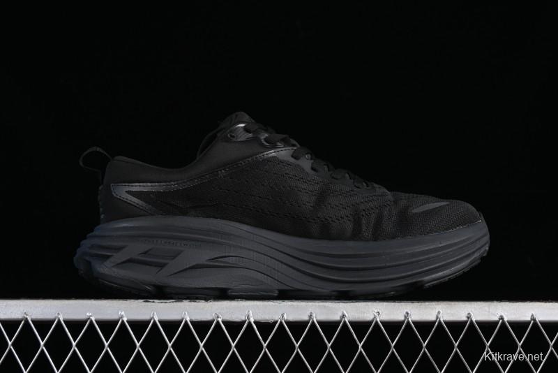 HOKA ONE ONE Bondi 8 Functional Cushioned Running Shoes with Engineered Mesh Upper - 1123202 BBLC