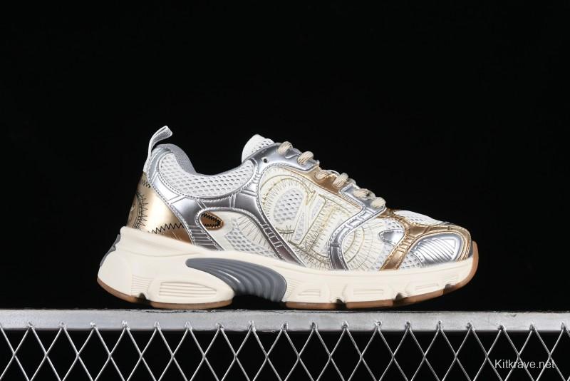 Dior Chrono Round Toe Lace-Up Lifestyle Casual Running Sneakers - 49G GOLDEN