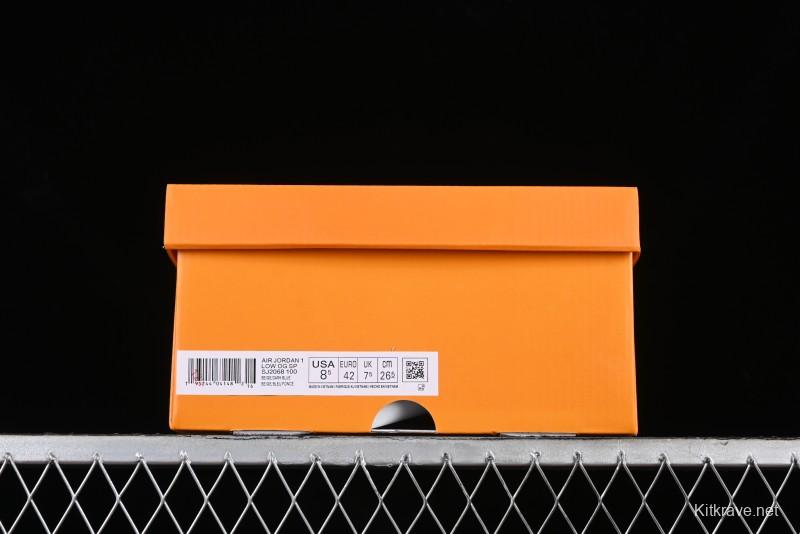 Nike Travis Scott x Fragment Design x Air Jordan 1 Low OG SP AJ1 LV Collaboration Light Blue Violent Bear Low-top Casual Sneakers - SJ2068-100